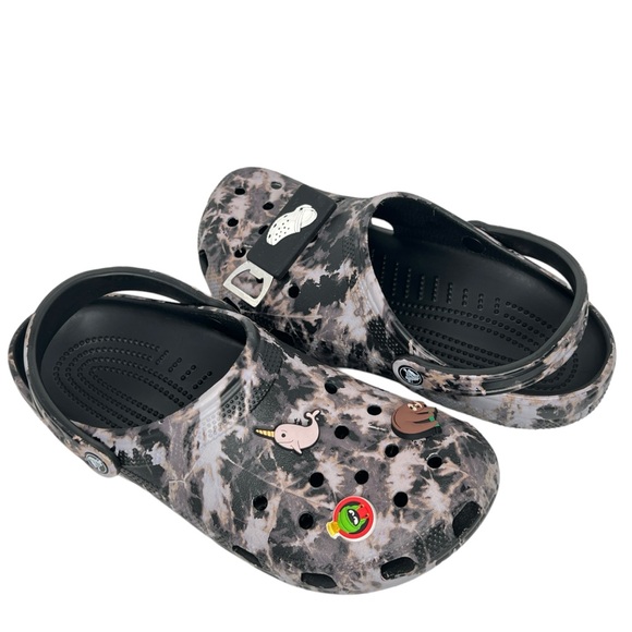 Crocs Classic Bleach Dye Slip On With Jibits Mules Clogs Size 10 (M) / 12 (W) - Picture 13 of 13